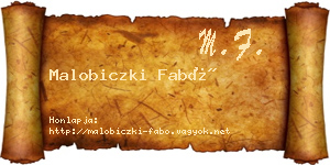 Malobiczki Fabó névjegykártya